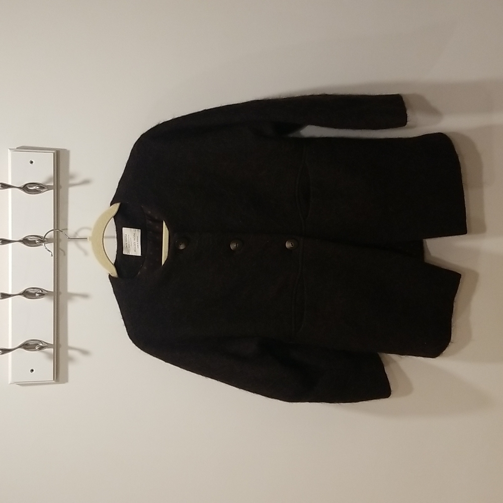 ZARA Girls heathered fuzzy overcoat